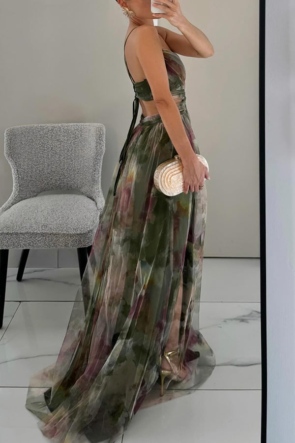 Women's Fashion Floral Maxi Dress - Ideal for Parties, Beach Outings, and Outdoor Getaway
