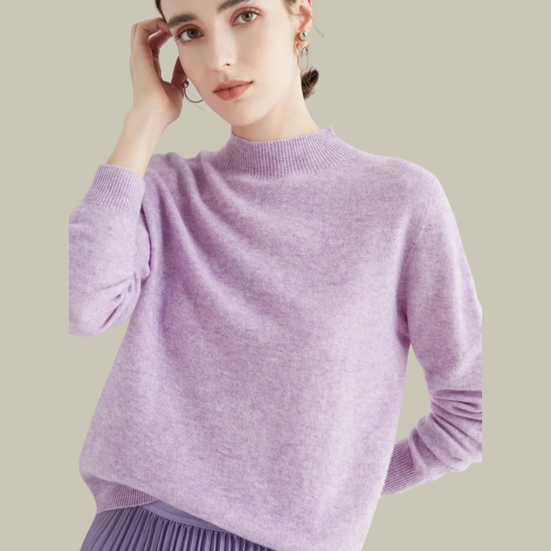 Women’s High Neck Slim Fit Sweater Elegant Fitted Winter Top