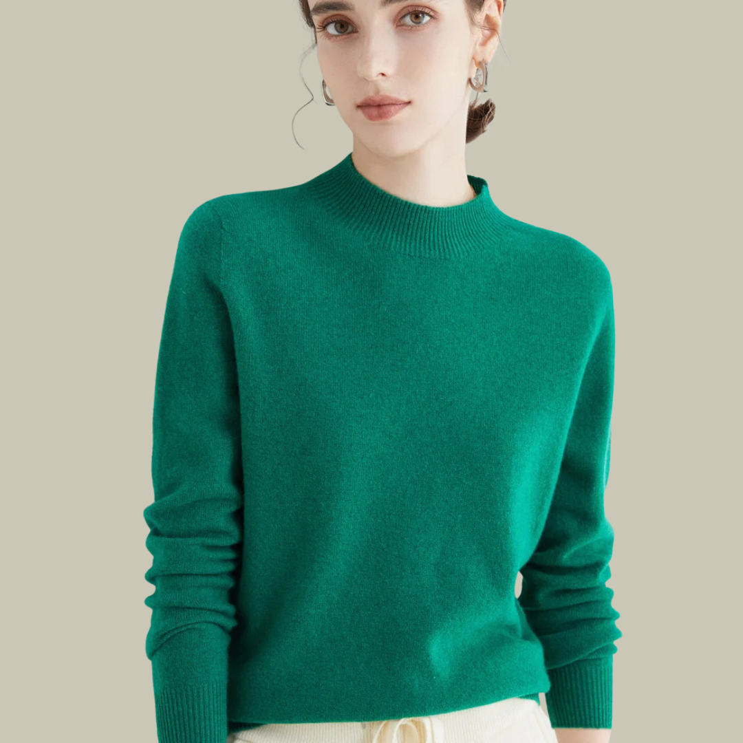 Women’s High Neck Slim Fit Sweater Elegant Fitted Winter Top