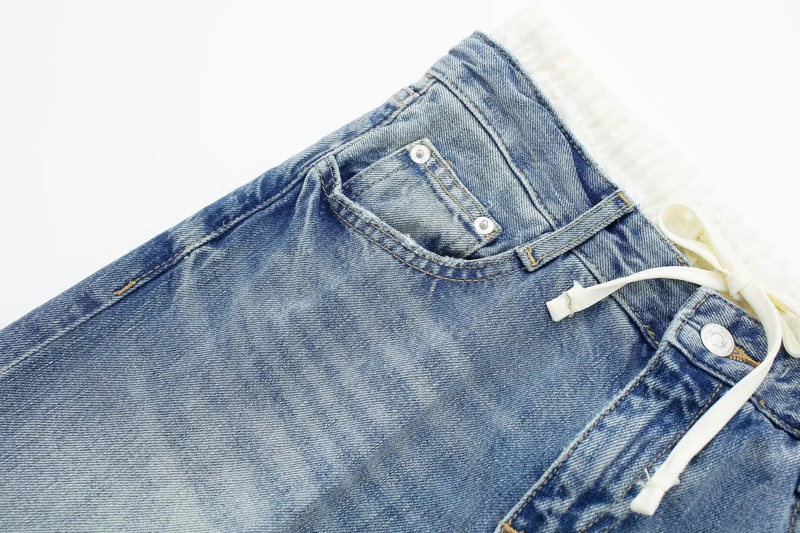 Casual Mid‑Waist Straight‑Leg Jeans for Women