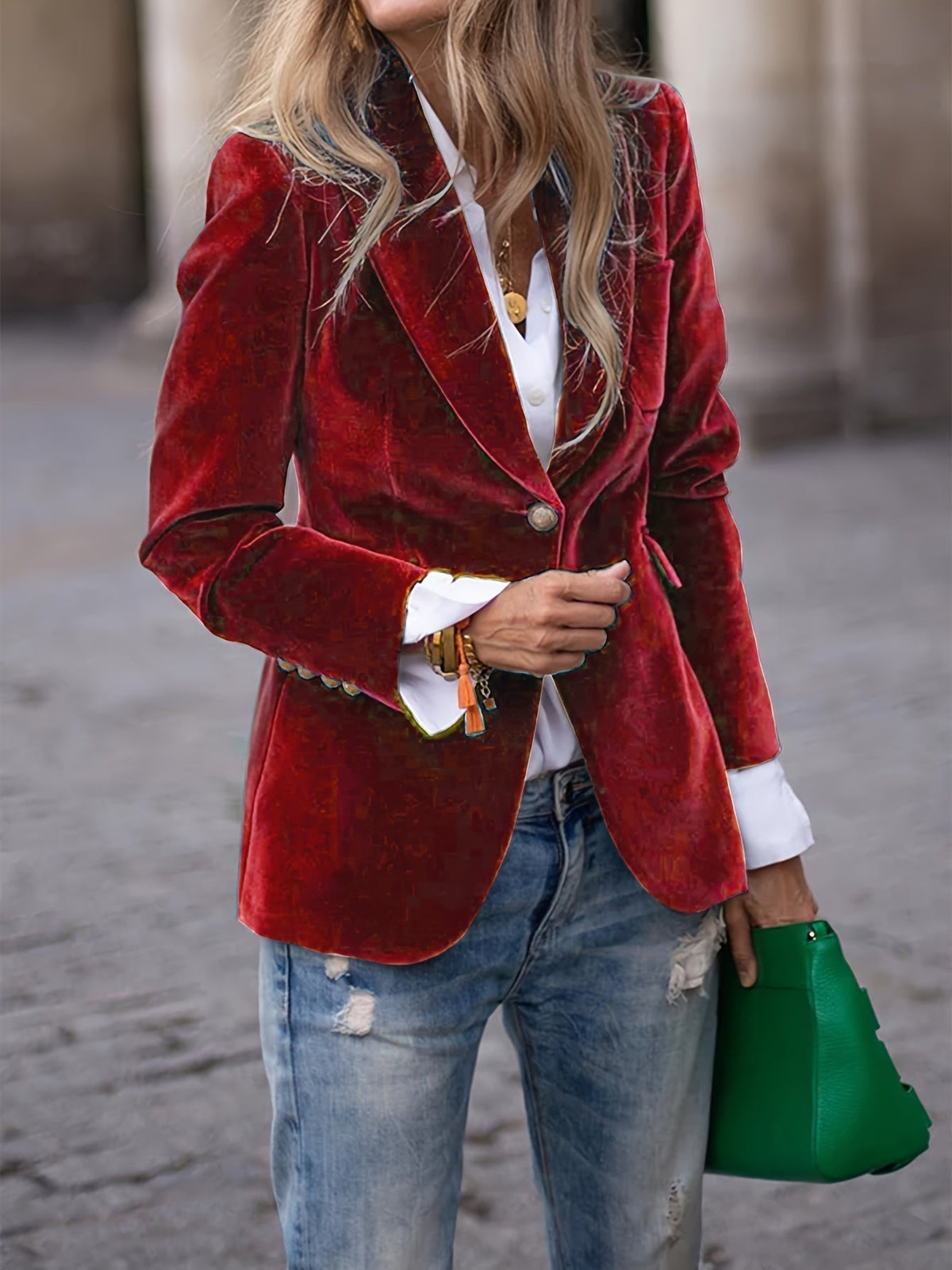 Women’s Timeless Button-Up Blazer Casual Smart Outerwear