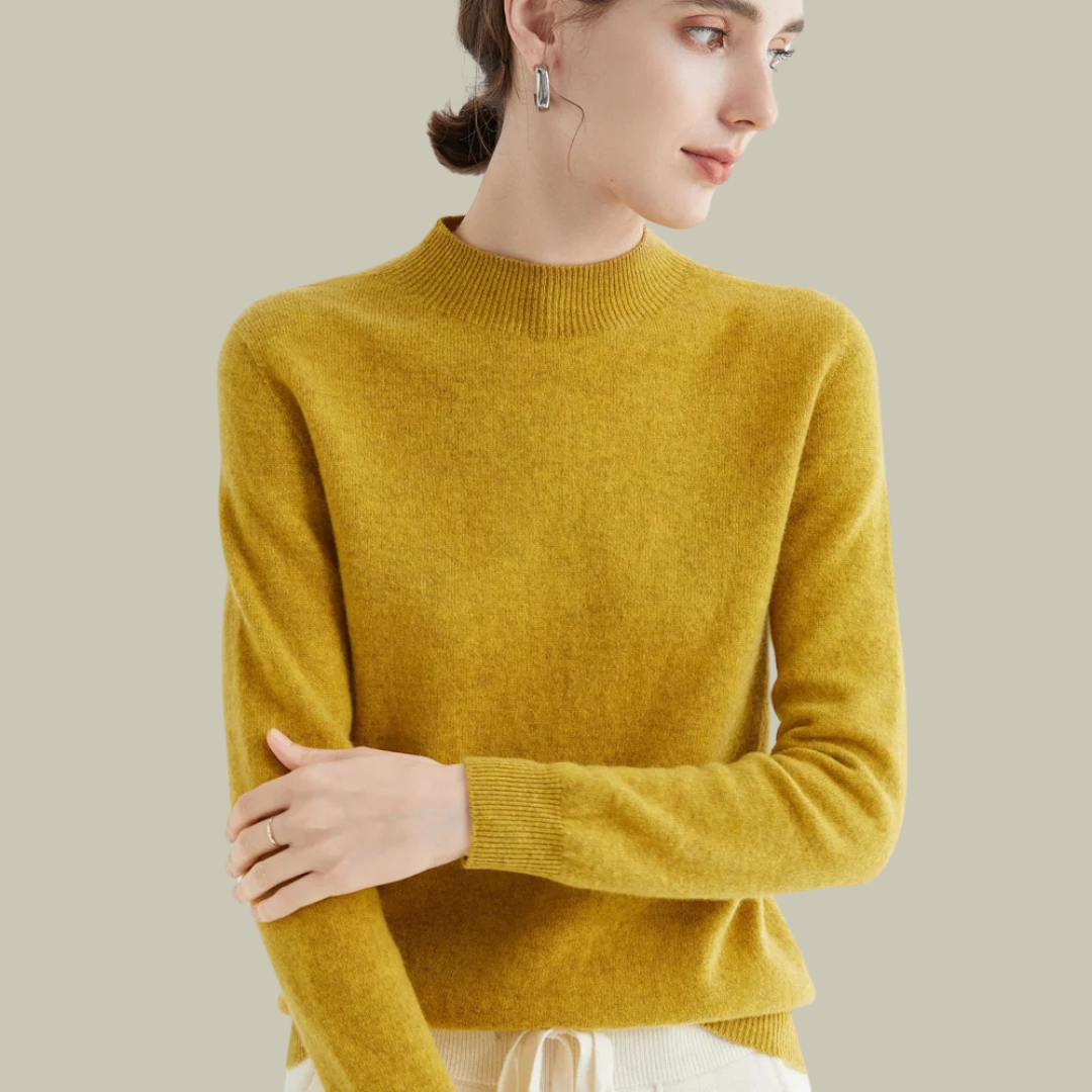 Women’s High Neck Slim Fit Sweater Elegant Fitted Winter Top