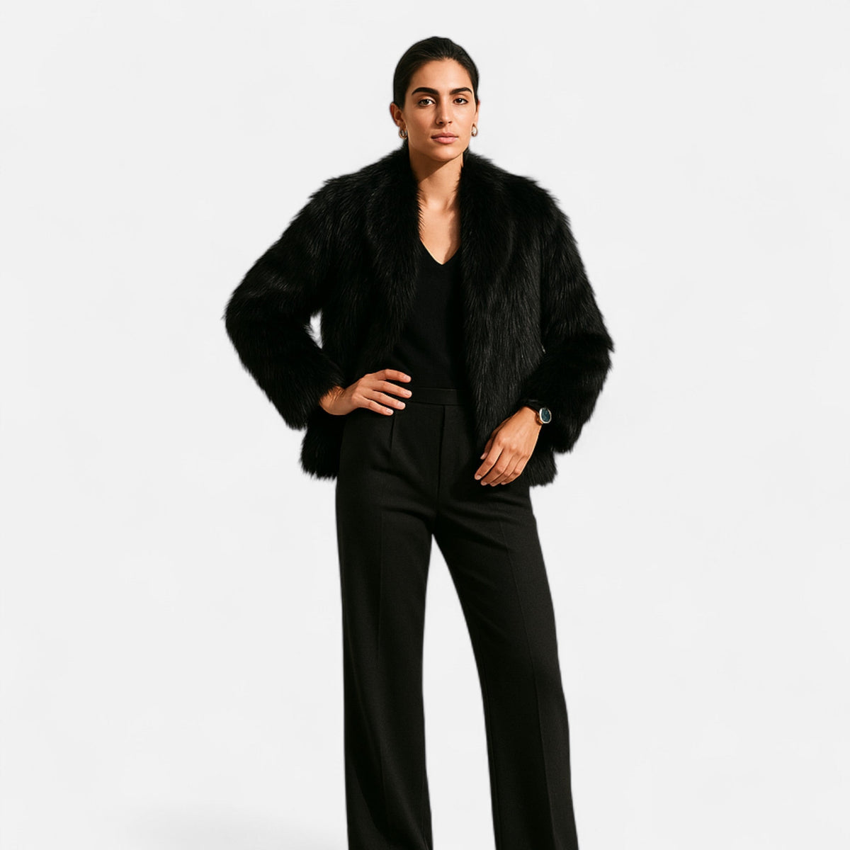 Women’s Cozy Fluffy Warm Plush Faux Fur Winter Coat