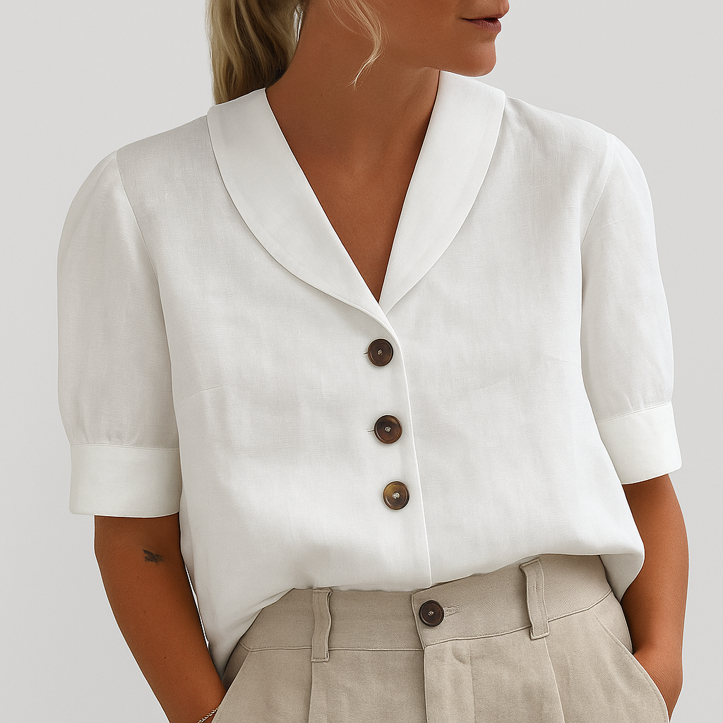 Women's Trendy Warm Button Flattering Blouse