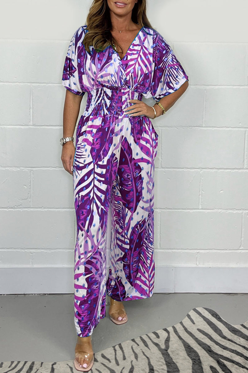Women's Casual Summer Floral Outfit Jumpsuit