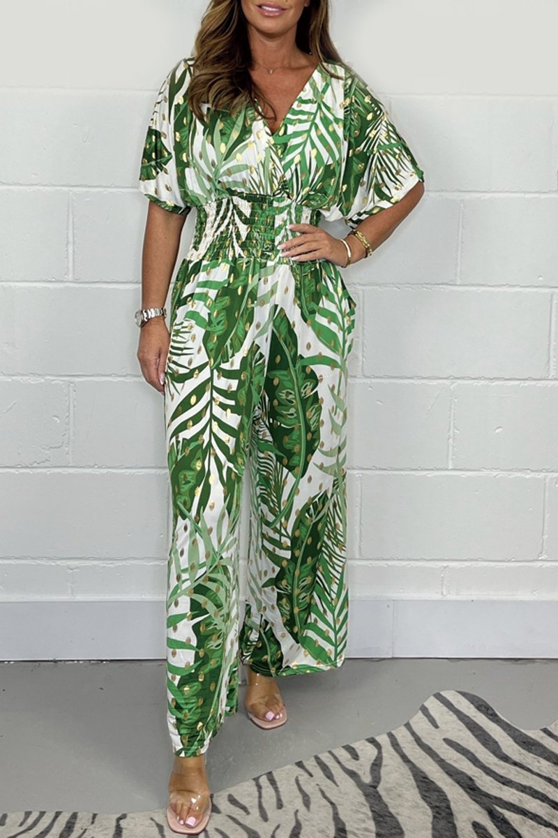 Women's Casual Summer Floral Outfit Jumpsuit