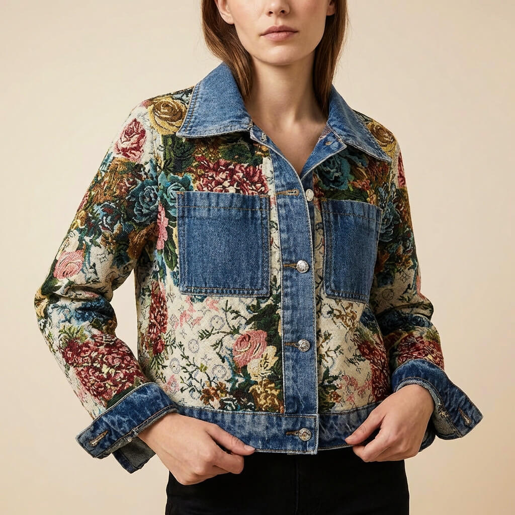 Florenne | Women’s Floral Denim Jacket