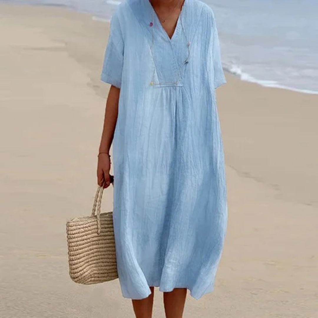 Women’s Flattering Draped Midi Summer Dresses for Occasion