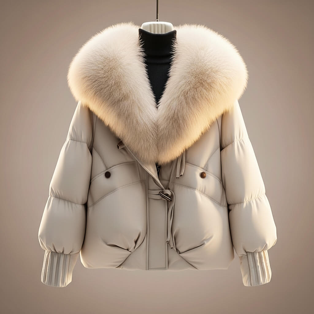 Magelle | Women’s Short Fur-Trim Coat