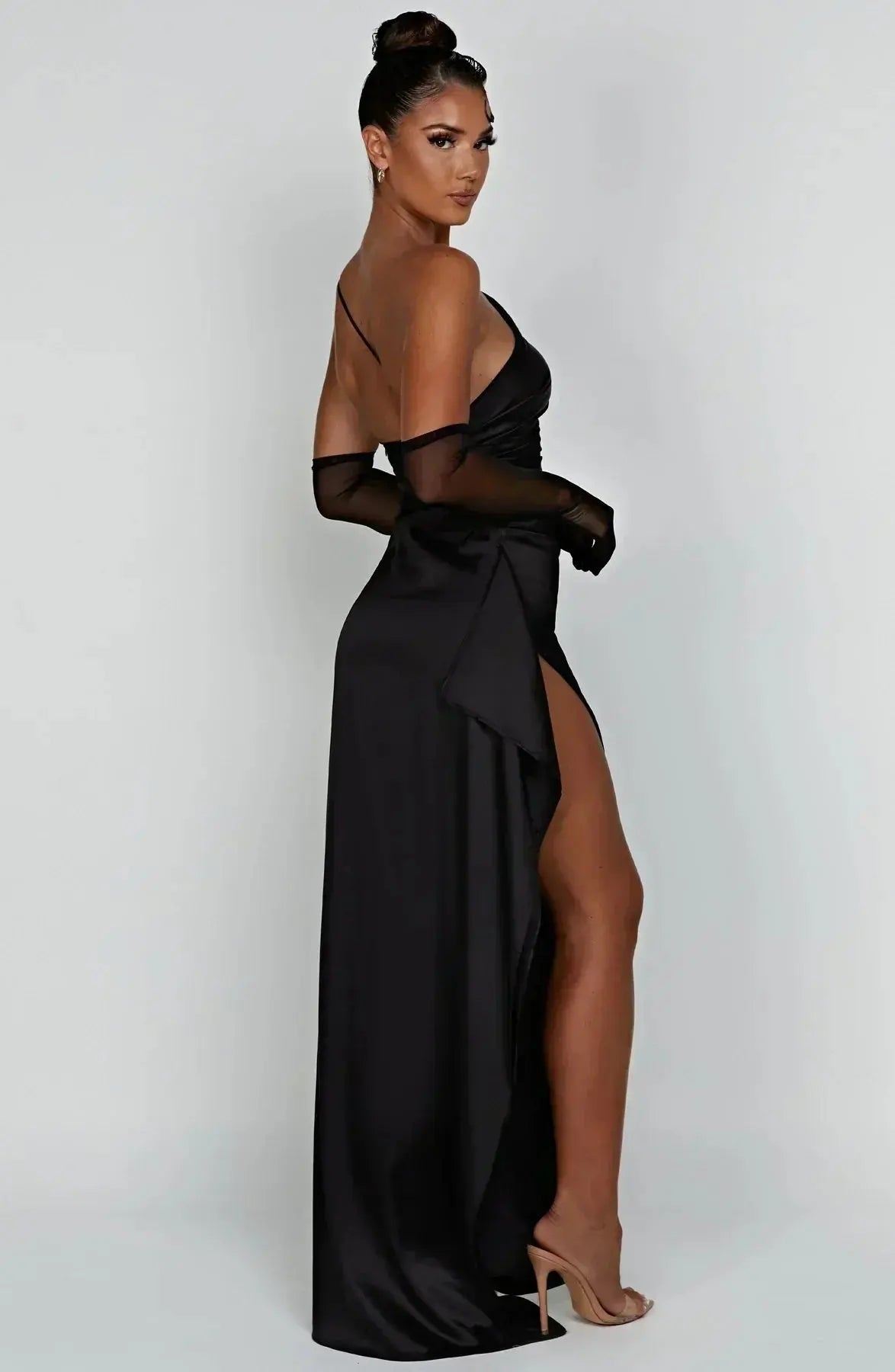 Rubina | Women’s One-Shoulder Satin Maxi Dress
