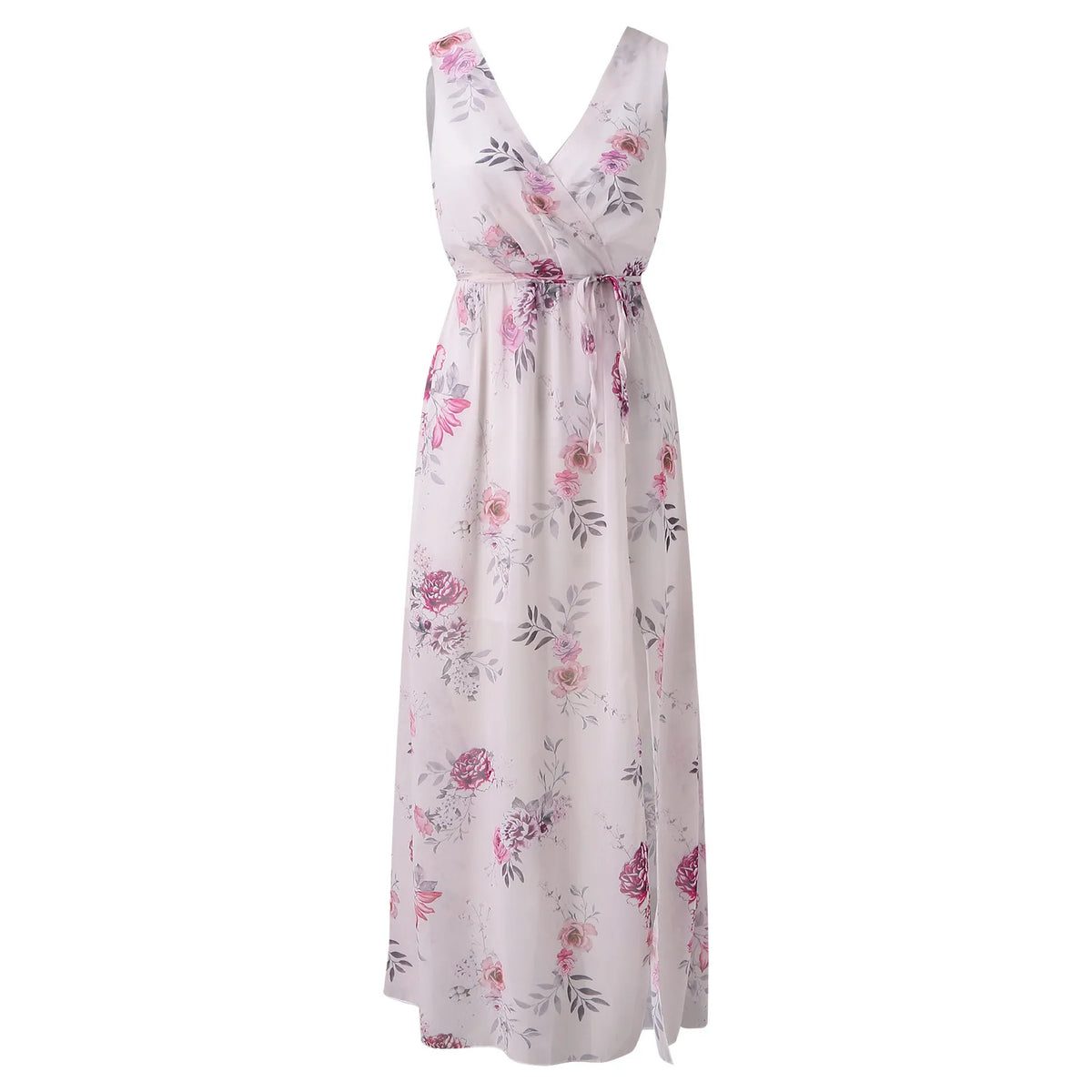 Elegant Women's Vibrant Floral Slit Maxi Dress for Every Occasion