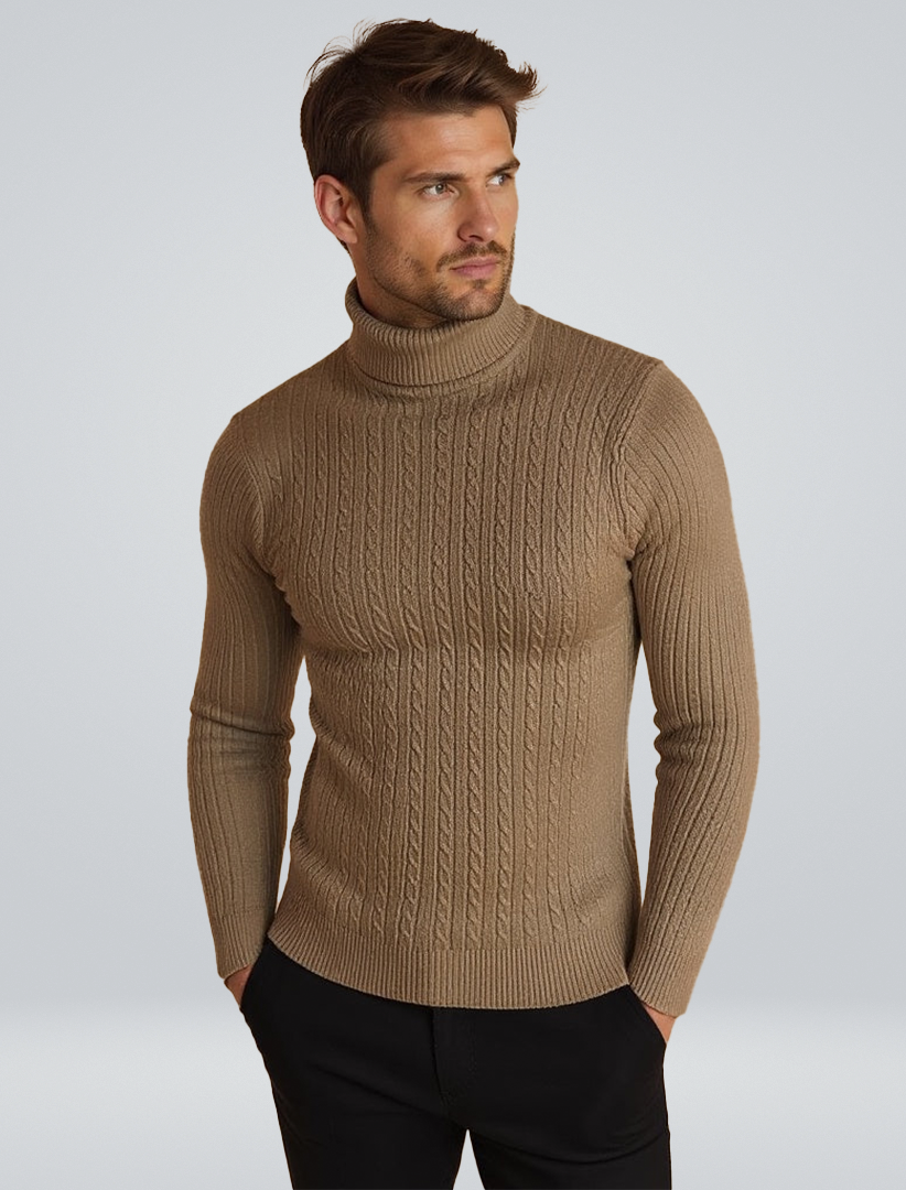 Sterling | Men’s Cable Knit Turtleneck Sweater