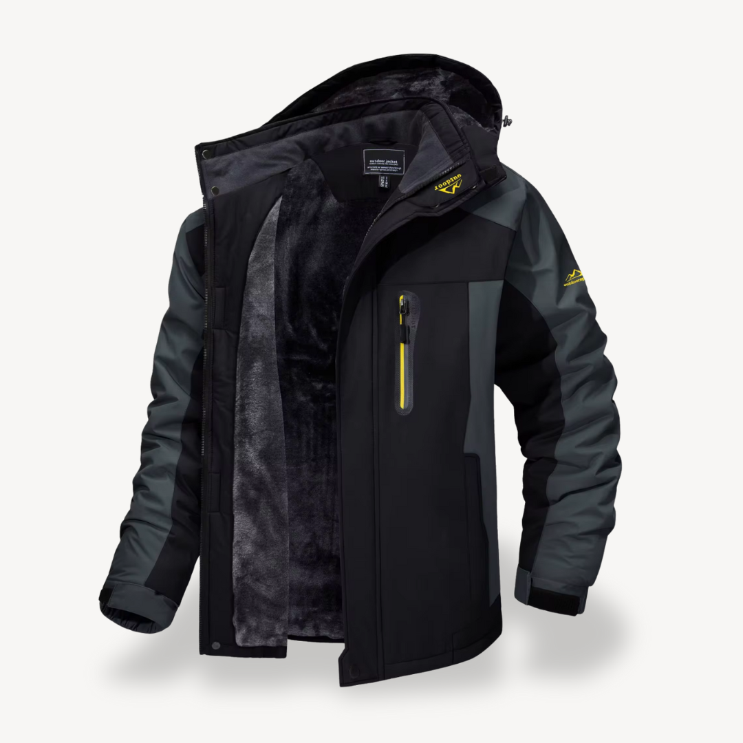 Men's Outdoor Waterproof Zipper Functional Jacket with Multiple Pockets