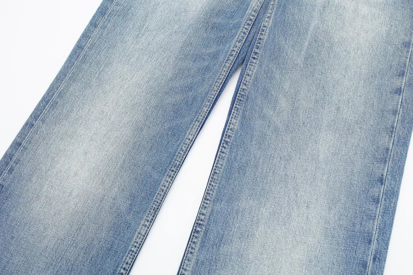 Women’s Retro Mid‑Waist Straight‑Leg Jeans with Lace‑Up