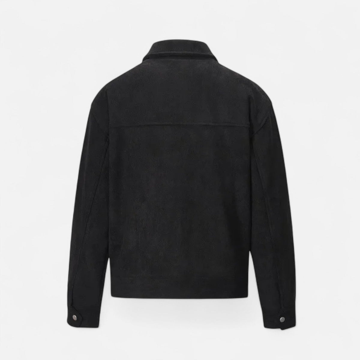 Refined Street-Inspired Collar Loose-Fit Suede Jacket for Men