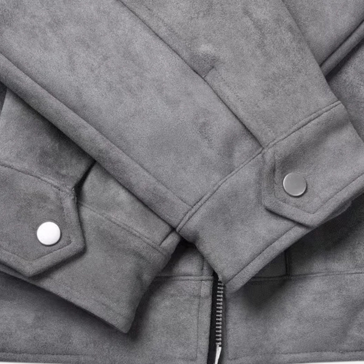 Refined Street-Inspired Collar Loose-Fit Suede Jacket for Men