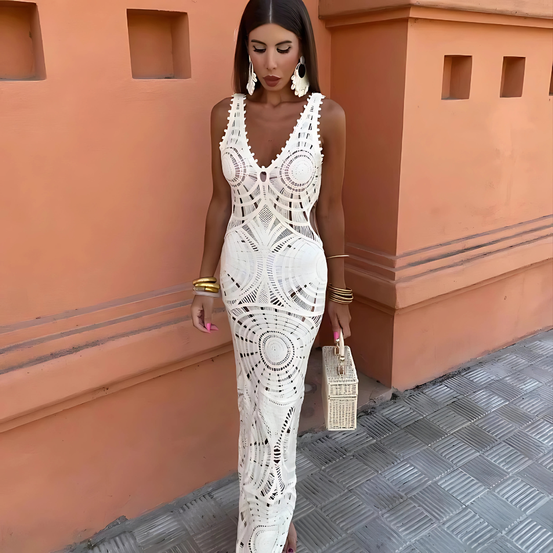 Women's Exquisite Airy Flowing Maxi Dress with Soft Drape and Flattering Cut