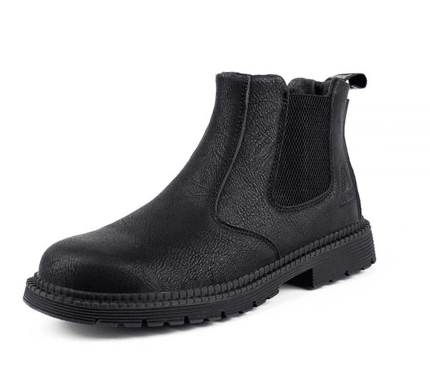 Slip-on Cushion Leather Chelsea Men's Boots with Side Elastic Panels