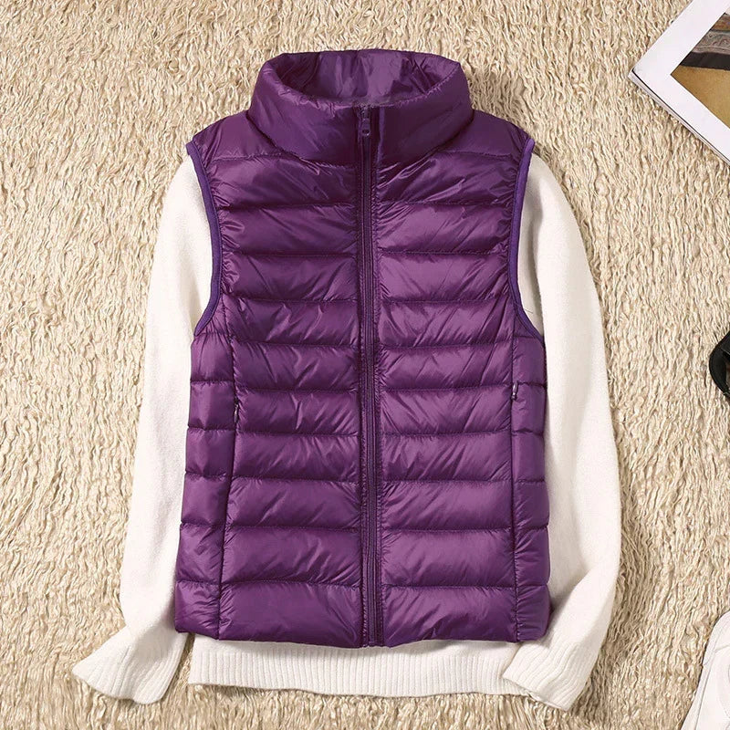 Outdoor Ultra Light Down Zipper Puffer Vest for Women - Ideal Layering Companion