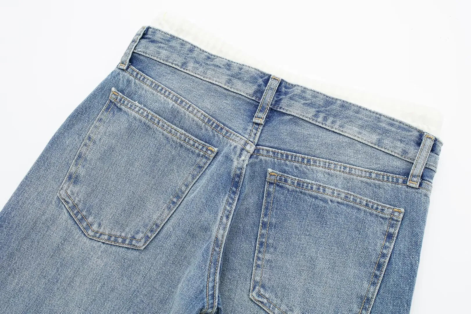 Casual Mid‑Waist Straight‑Leg Jeans for Women