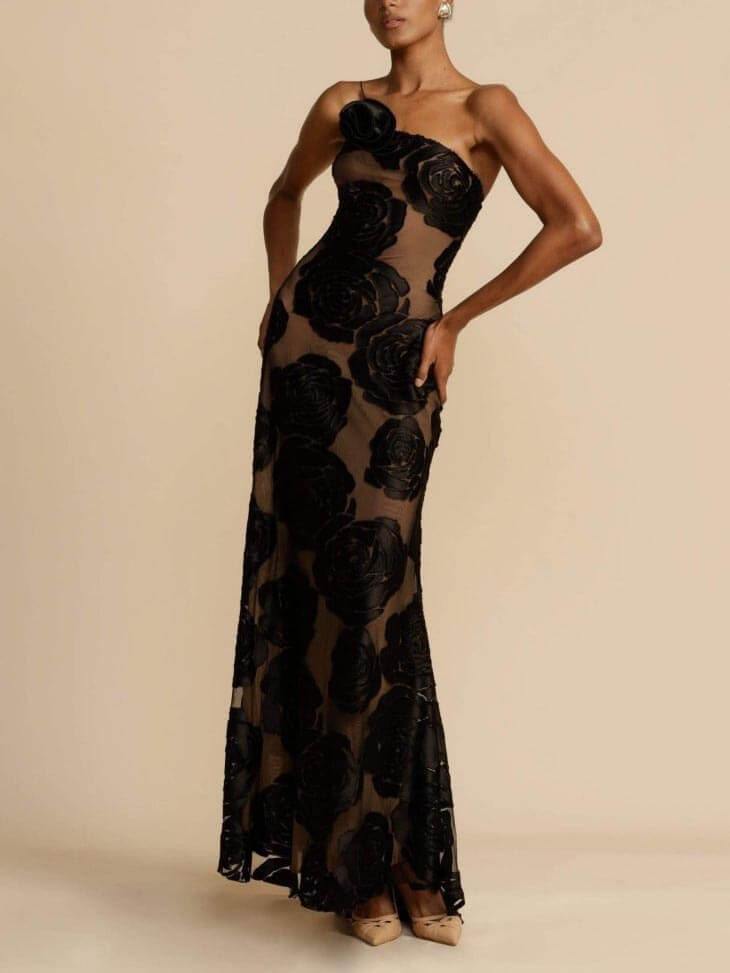 Women's Floral Occasion Maxi Summer Dress in Floral pattern and Ankle-Length