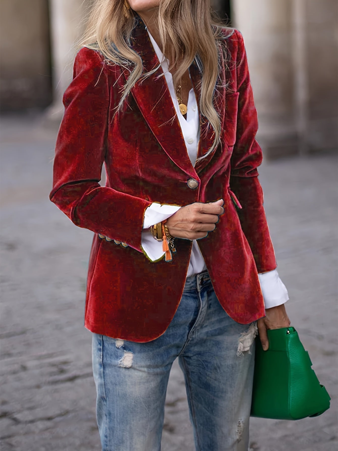 Women’s Timeless Button-Up Blazer Casual Smart Outerwear