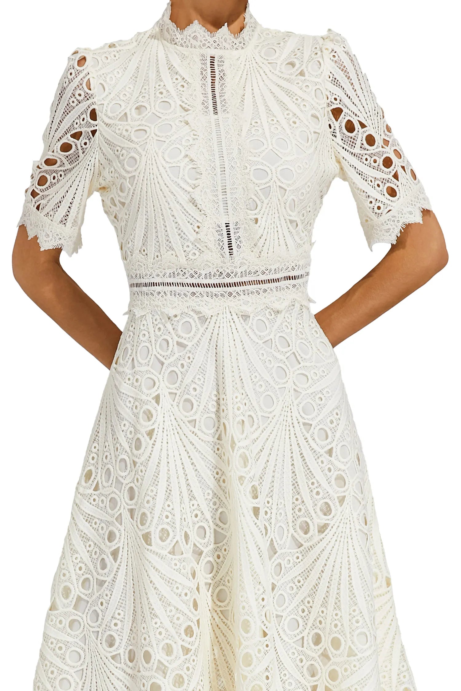 Exquisite Flattering Lace Midi Dress for Women