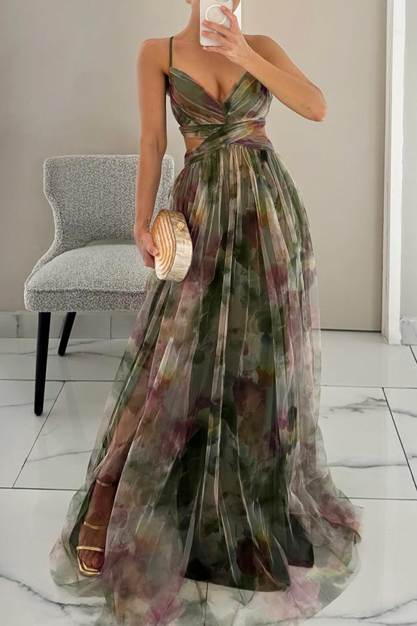 Women’s Effortless Floral Printed Maxi Style Summer Dress for Evening Parties
