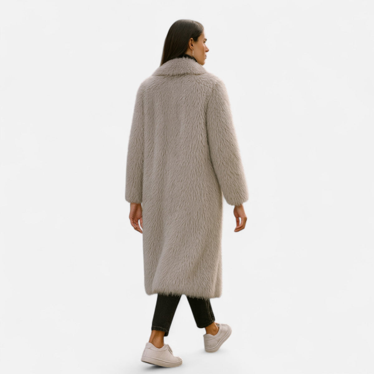 Women’s Timeless Long City Adventure Winter Faux Fur Overcoat