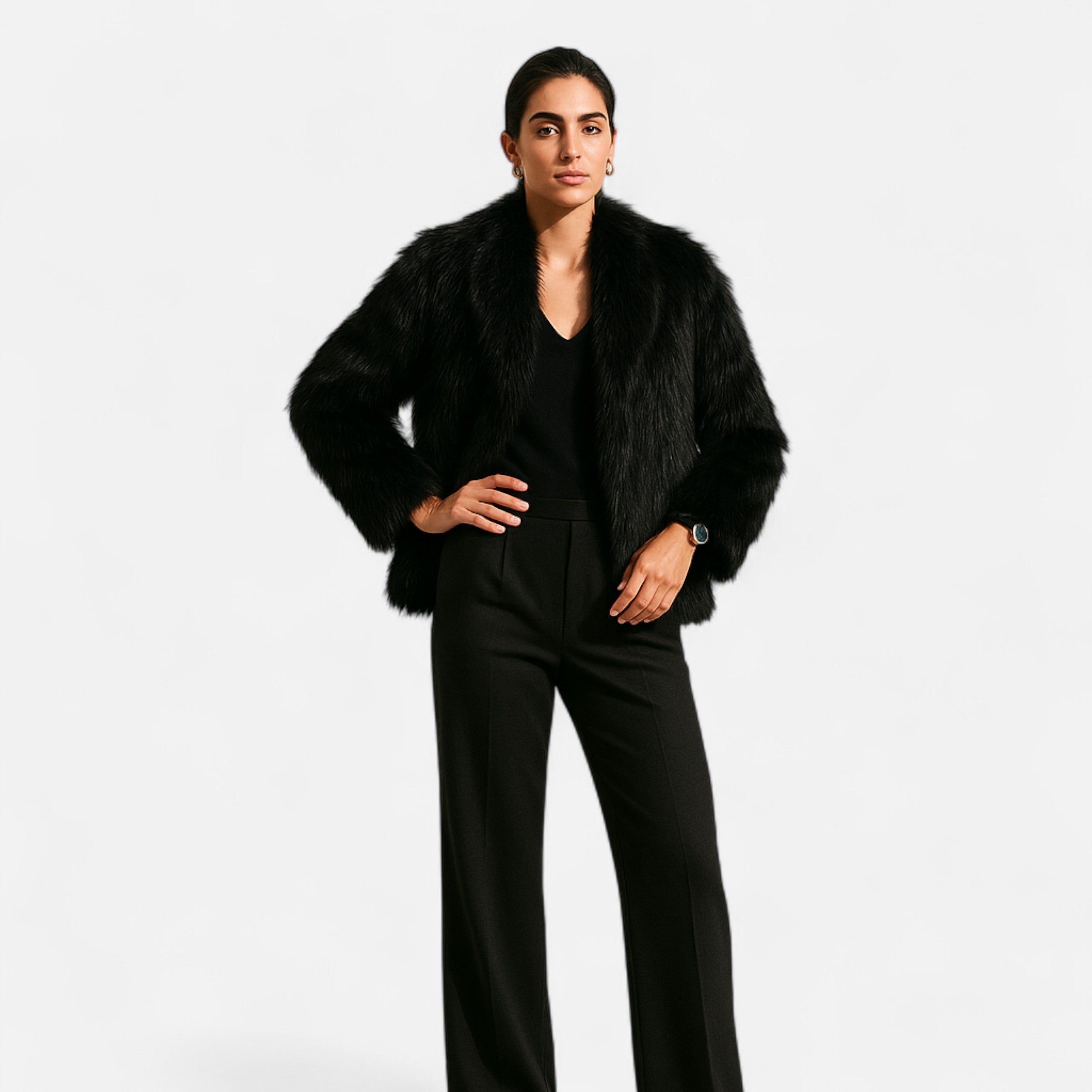 Women’s Cozy Fluffy Warm Plush Faux Fur Winter Coat