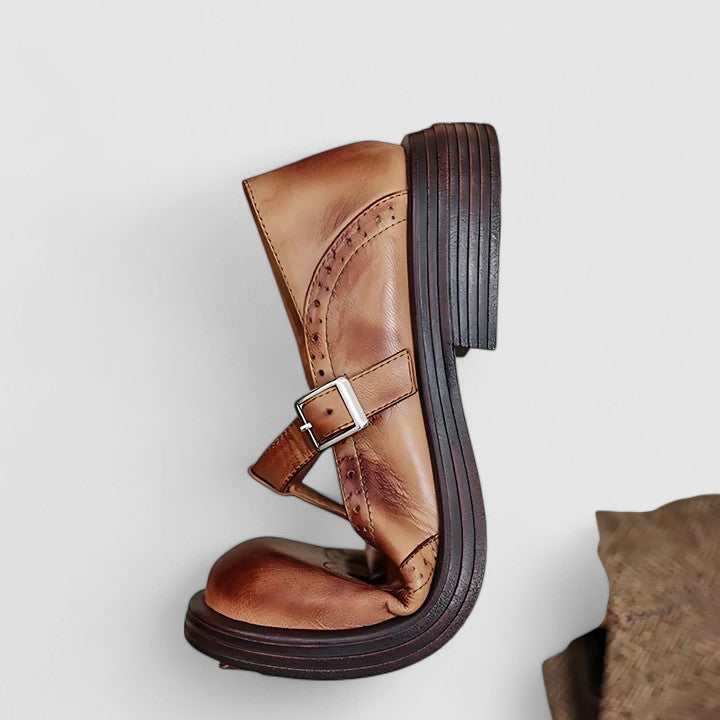 Outdoor Non-slip Leather T-Strap Women’s Shoes