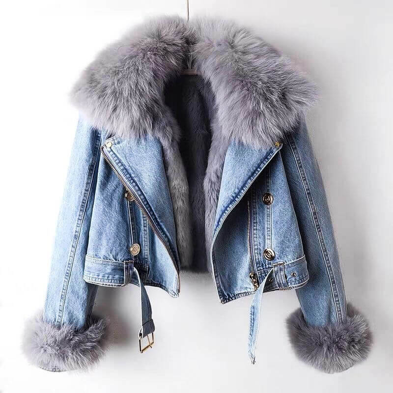Fioren | Women’s Fur-Lined Organic Denim Jacket