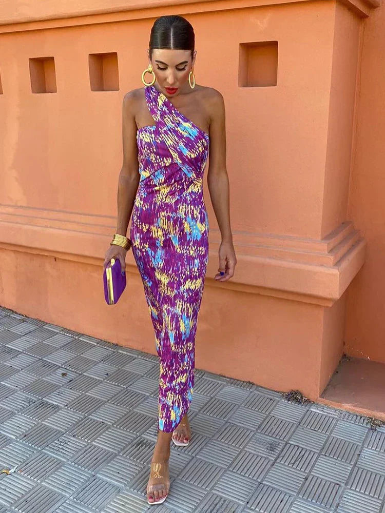 Women’s Summer Dress One Shoulder Elegant Silhouette