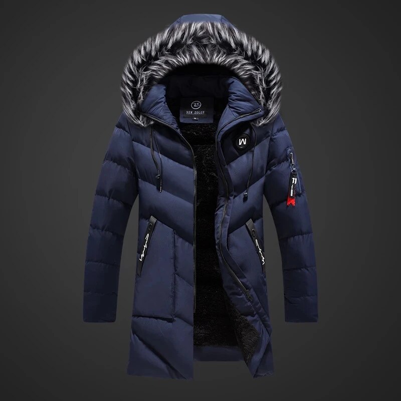 Men's Winter Warm Thermal Insulation Weatherproof Coat with Adjustable Hood