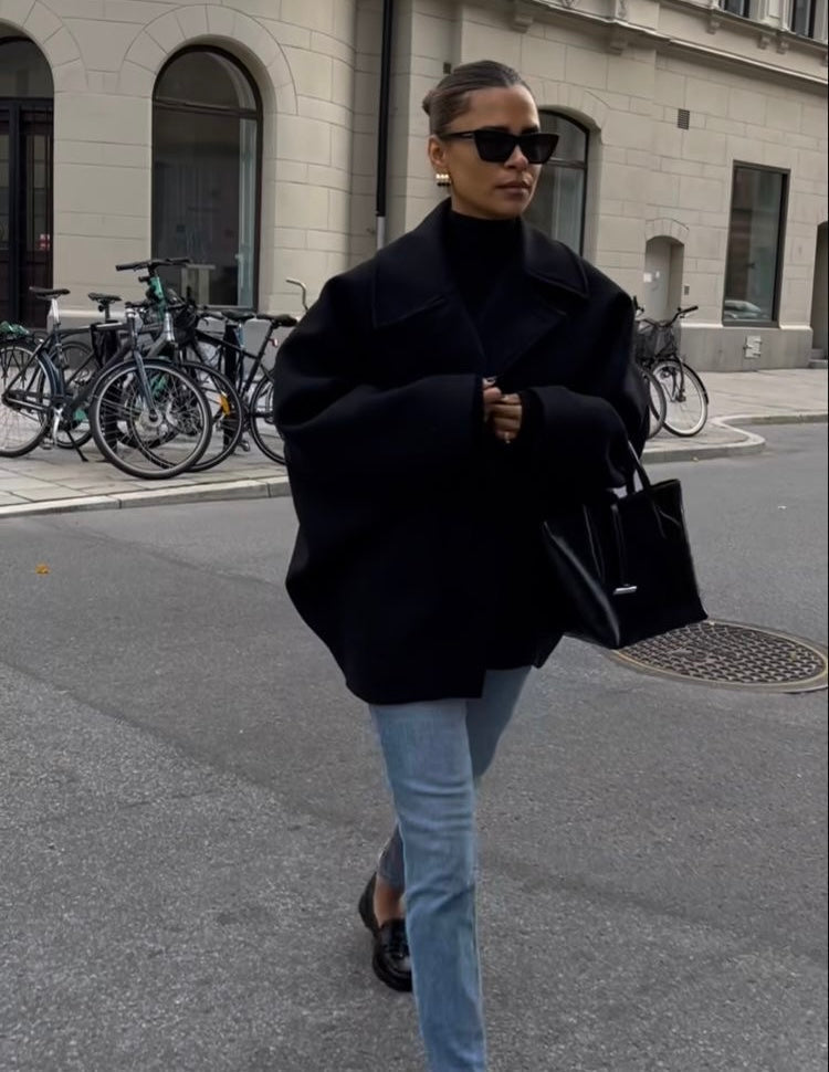 Women's Stylish Button Formal Warm Oversized Coat for Winter
