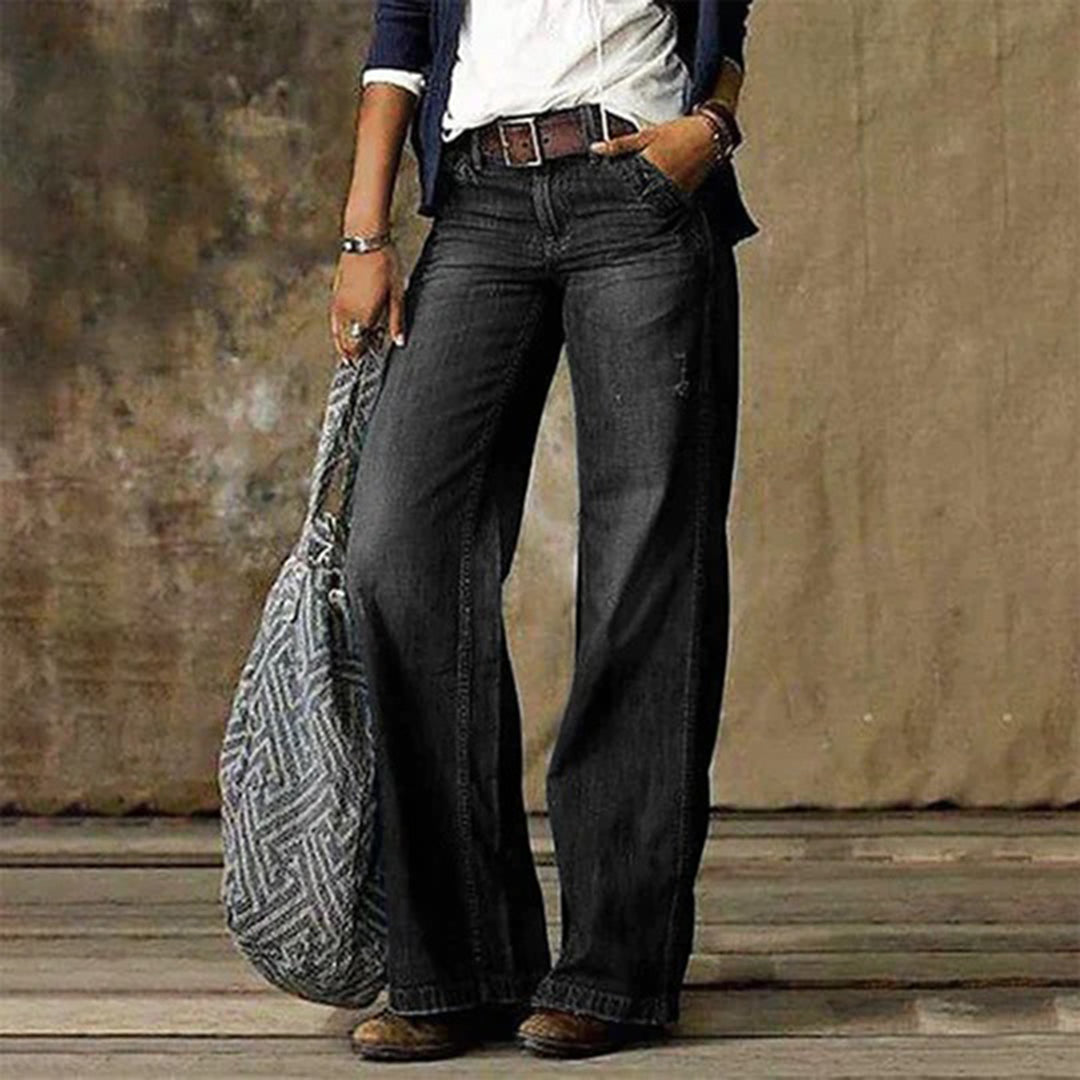 Women’s Chic Flattering High-Waisted Wide-Leg Jeans