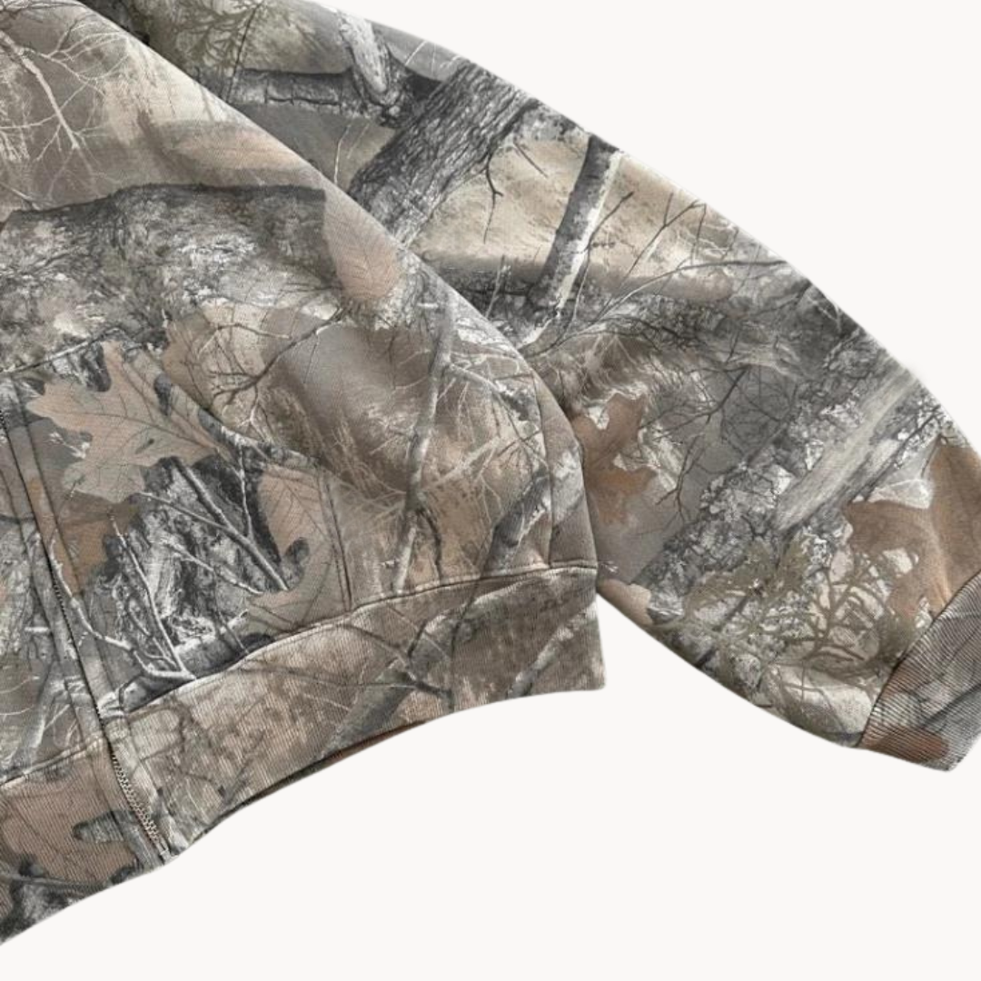Women's Rugged Camouflage Oversized Cropped Hoodie