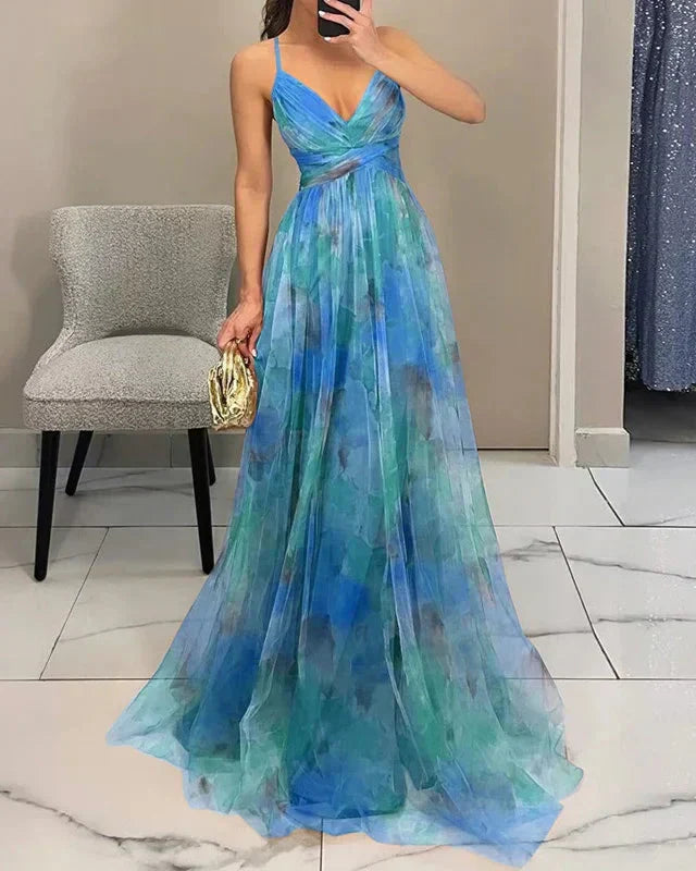 Women's Fashion Floral Maxi Dress - Ideal for Parties, Beach Outings, and Outdoor Getaway