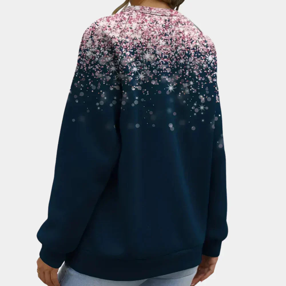 Women’s Winter Sweater Snowflake Print Long Sleeve Top