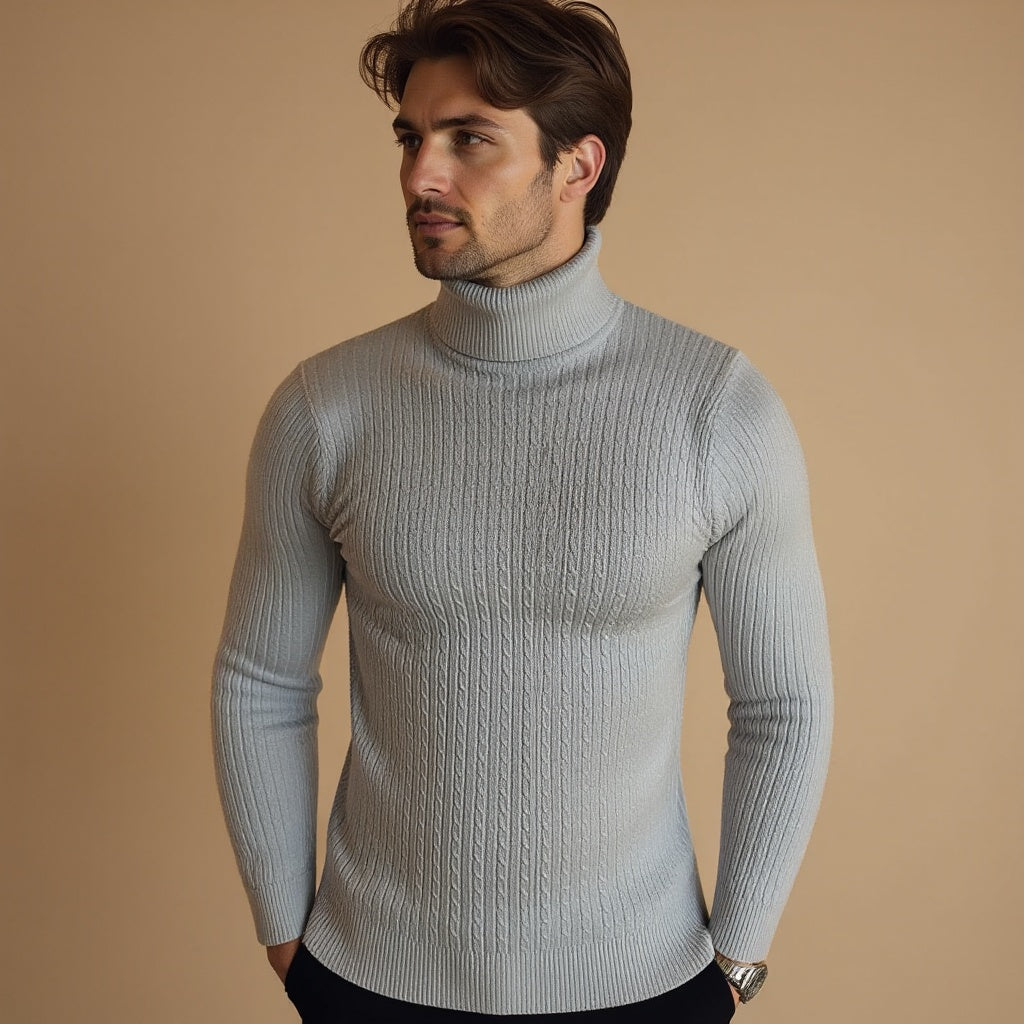 Sterling | Men’s Cable Knit Turtleneck Sweater