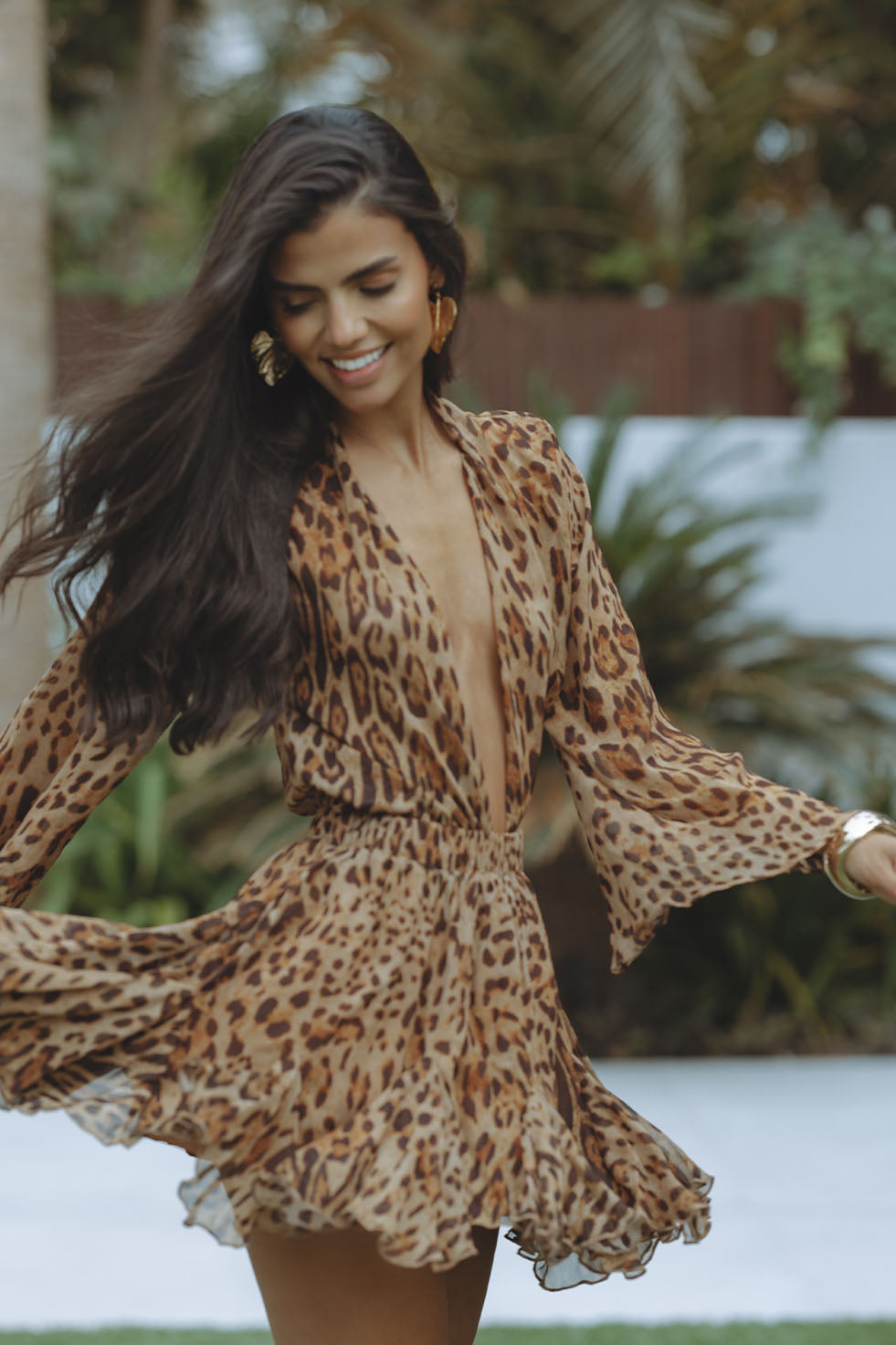 Women's Elegant Long Sleeve Puff Shoulder Mini Summer Dresses