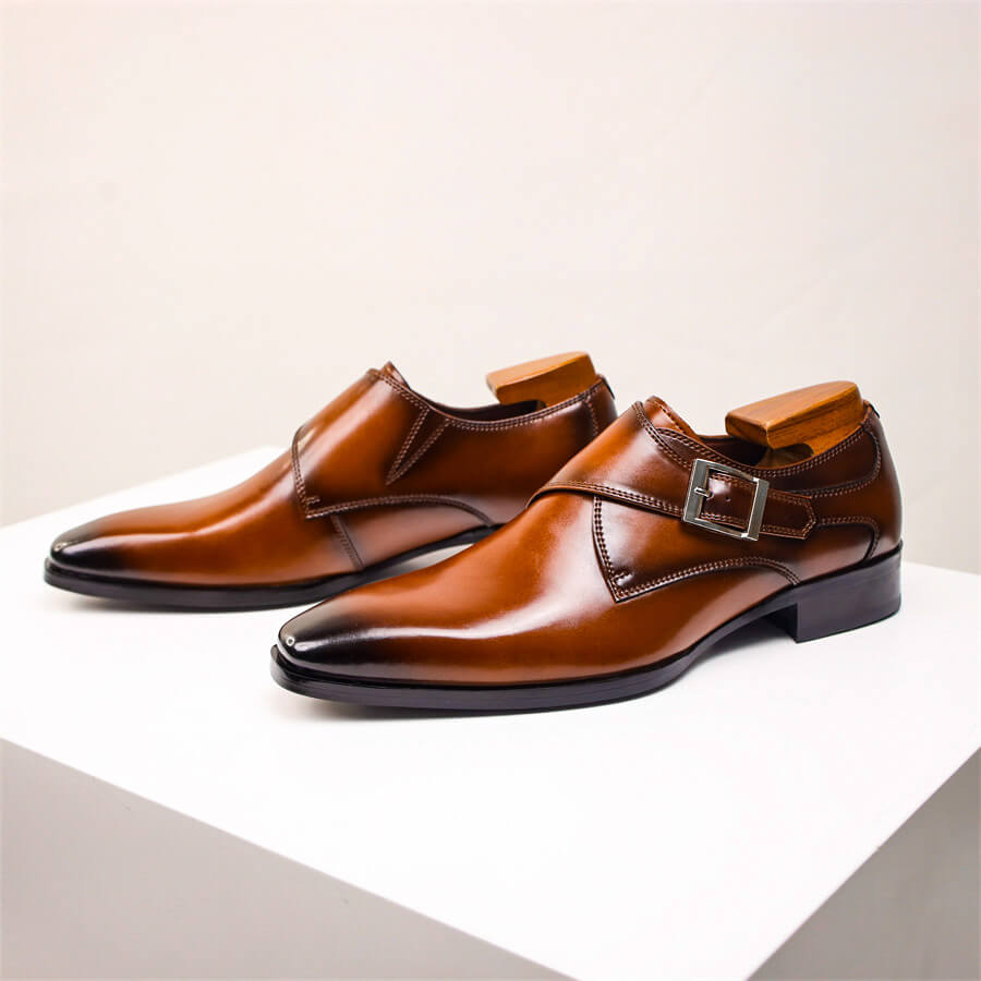 Valente | Men’s Italian Leather Monk Strap Shoes
