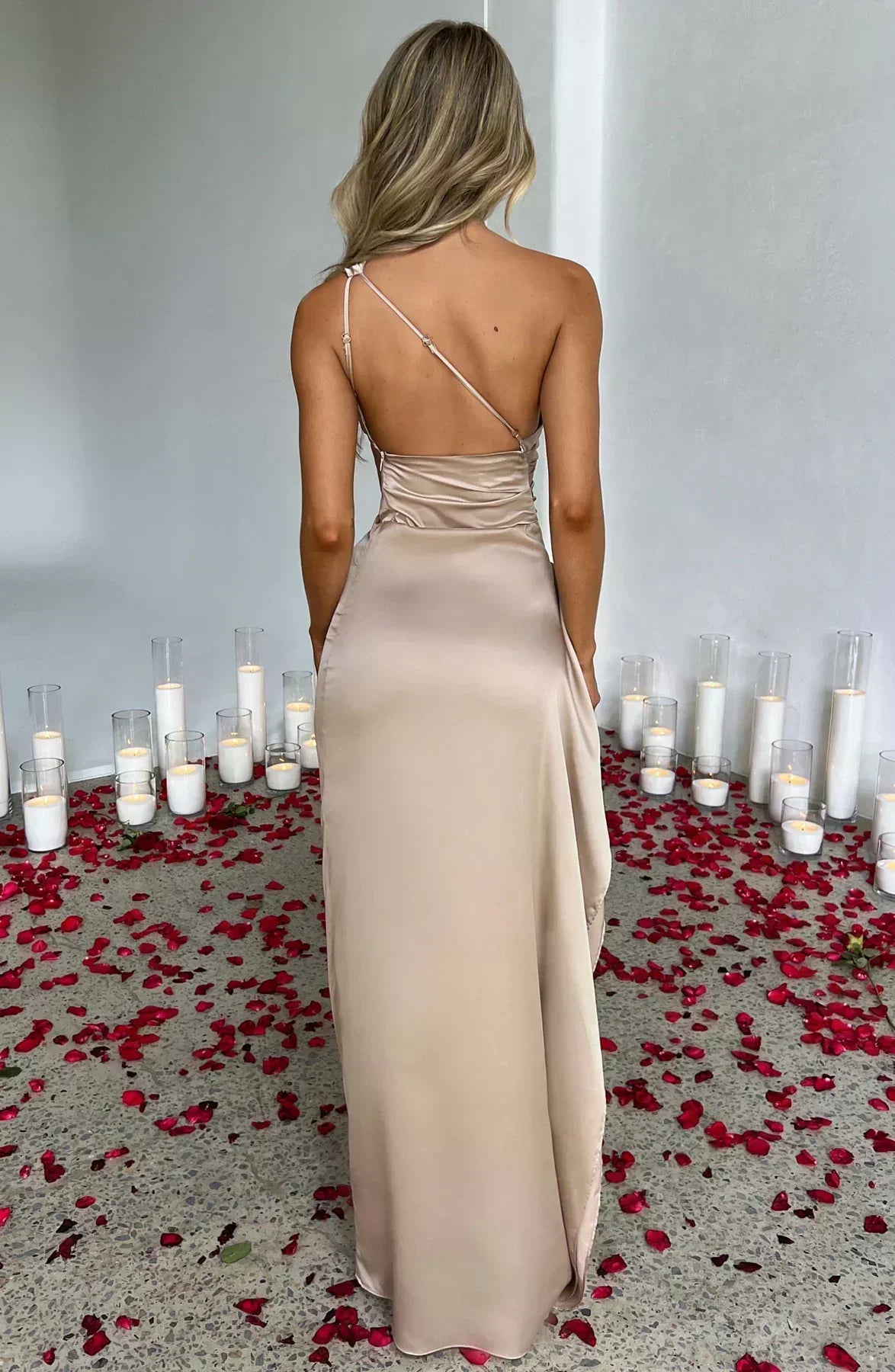 Stylish Formal Party Asymmetric Evening Dress for Women