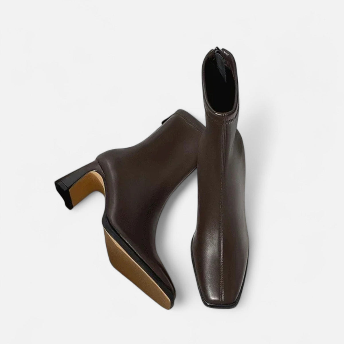 Women’s Retro Thick Outdoor Square-Toe Ankle Heel Boots