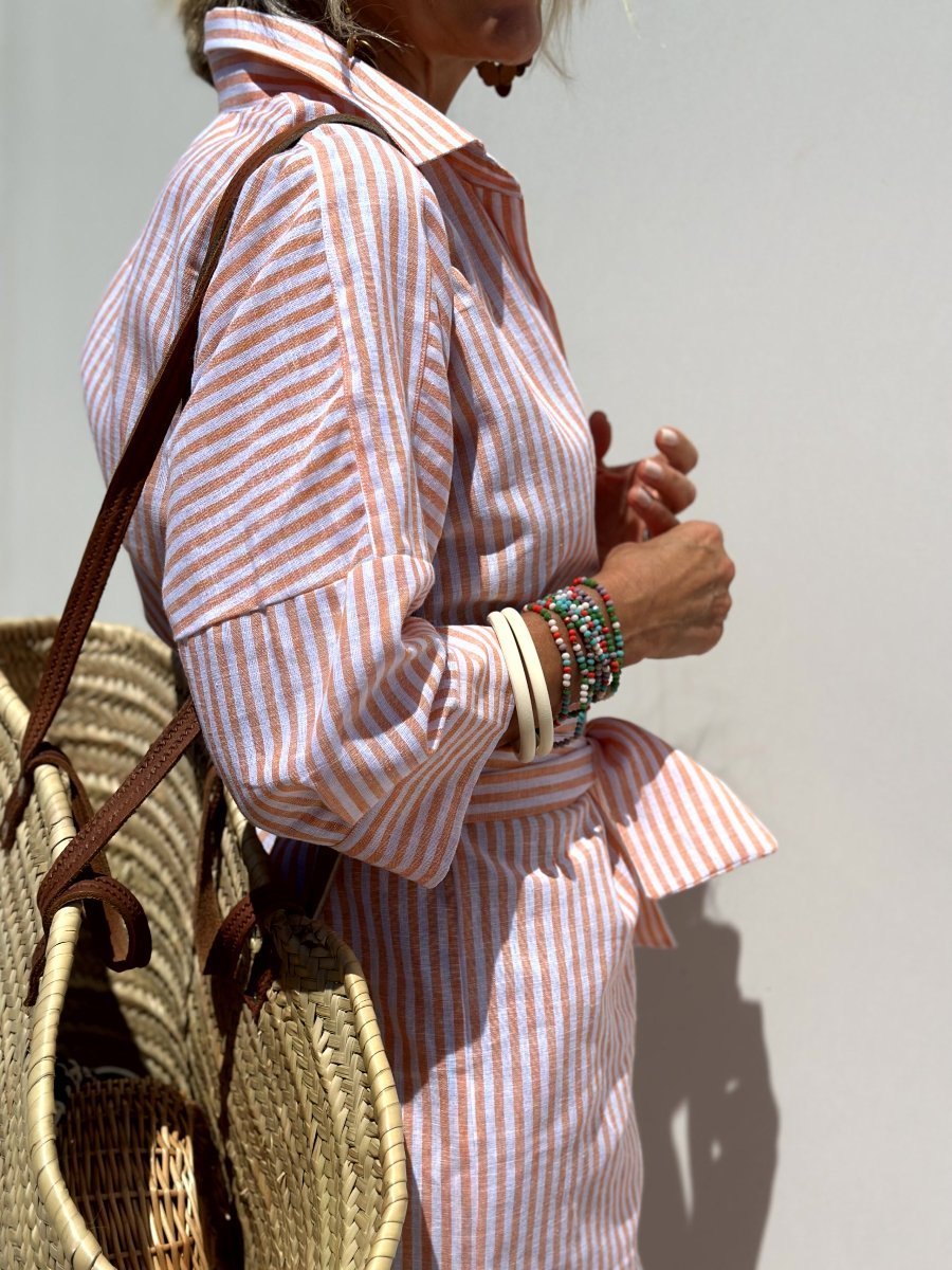 Women’s Casual Occasion Striped Button Down Shirt Dress