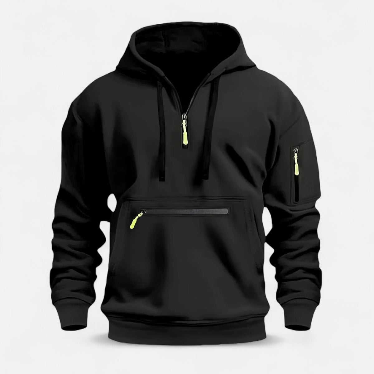 Men’s Elegance Knitted Sleek Half-Zip Athletic Hoodie
